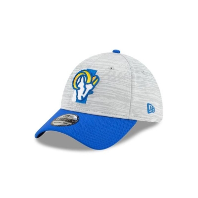 Blue Los Angeles Rams Hat - New Era NFL Official NFL Training 39THIRTY Stretch Fit Caps USA5723610